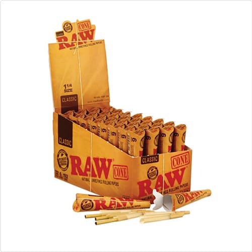 Raw 1 1/4 Cones Basic 6szt x 32szt pack 