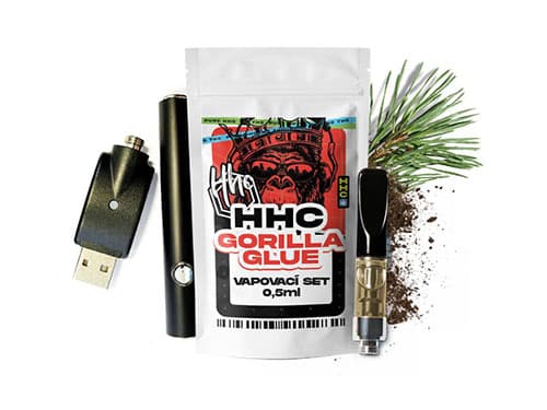 Czech CBD HHC zestaw baterii + cartridge Gorilla Glue 94 %, 0,5 ml