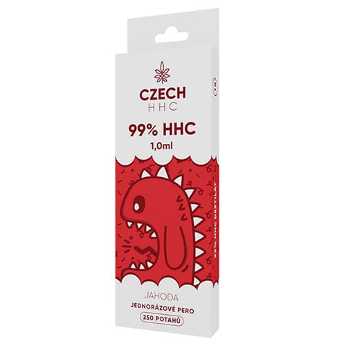 CZECH HHC Długopis jednorazowy 99% HHC Strawberry 250 okładki 1 ml