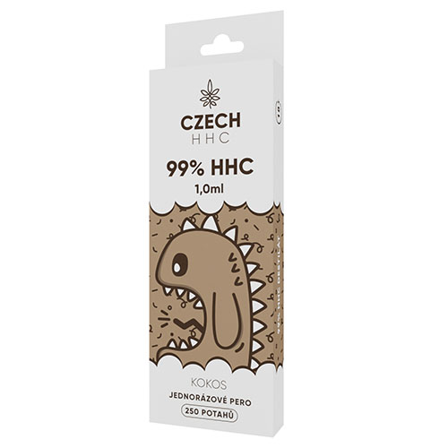 CZECH HHC Długopis jednorazowy 99% HHC Orzech kokosowy 250 okładki 1 ml