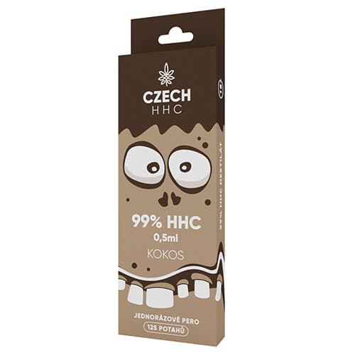 CZECH HHC Długopis jednorazowy 99% HHC Orzech kokosowy 125 okładki 0,5 ml