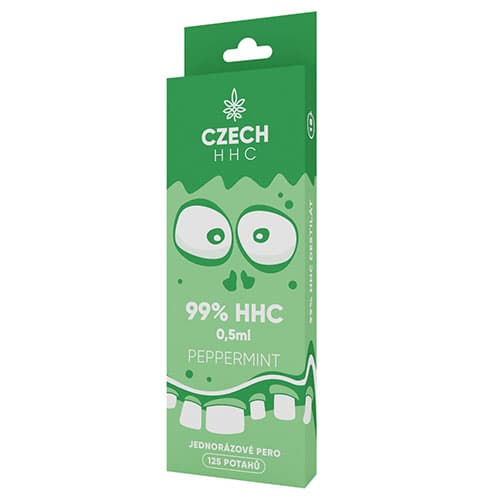 CZECH HHC Długopis jednorazowy 99% HHC Mięta pieprzowa 125 okładki 0,5 ml
