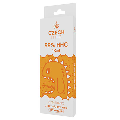 CZECH HHC Długopis jednorazowy 99% HHC  Pomarańczowy 250 okładki 1 ml