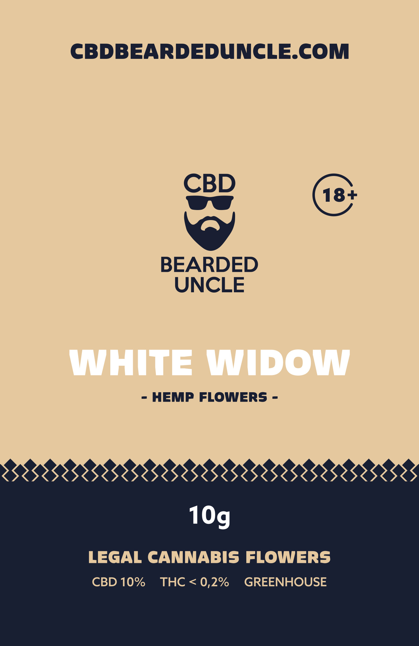 BEARDED UNCLE WHITE WIDOW GREENHOUSE CBD 10% a THC 0,2% 10g