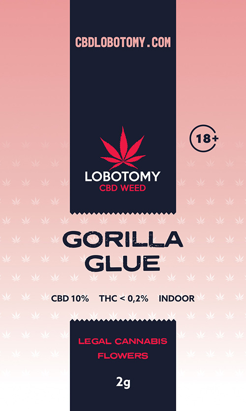  LOBOTOMY GORILLA GLUE INDOOR CBD 10% i THC 0,2% 2g 