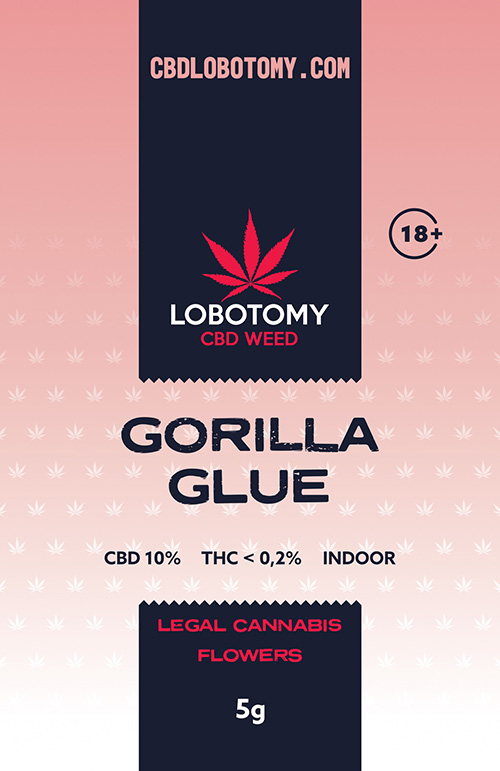  LOBOTOMY GORILLA GLUE INDOOR CBD 10% i THC 0,2% 5g 